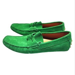 New Republic by Mark McNairy Genuine Suede Green Slip On Driver,  Size 1…